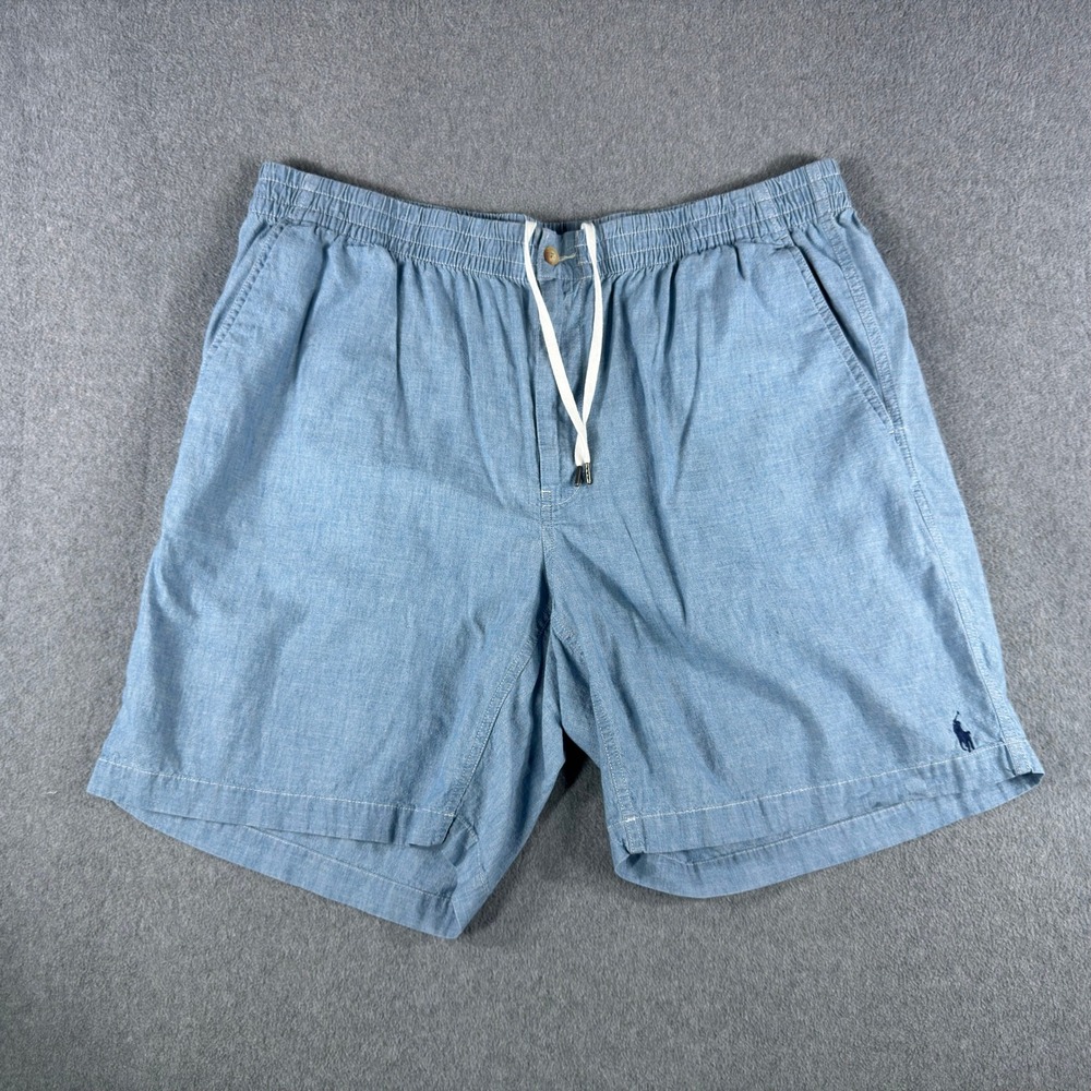 Polo Ralph Lauren Chino Shorts 1XB Blue Chambray Pony Classic Fit 9"